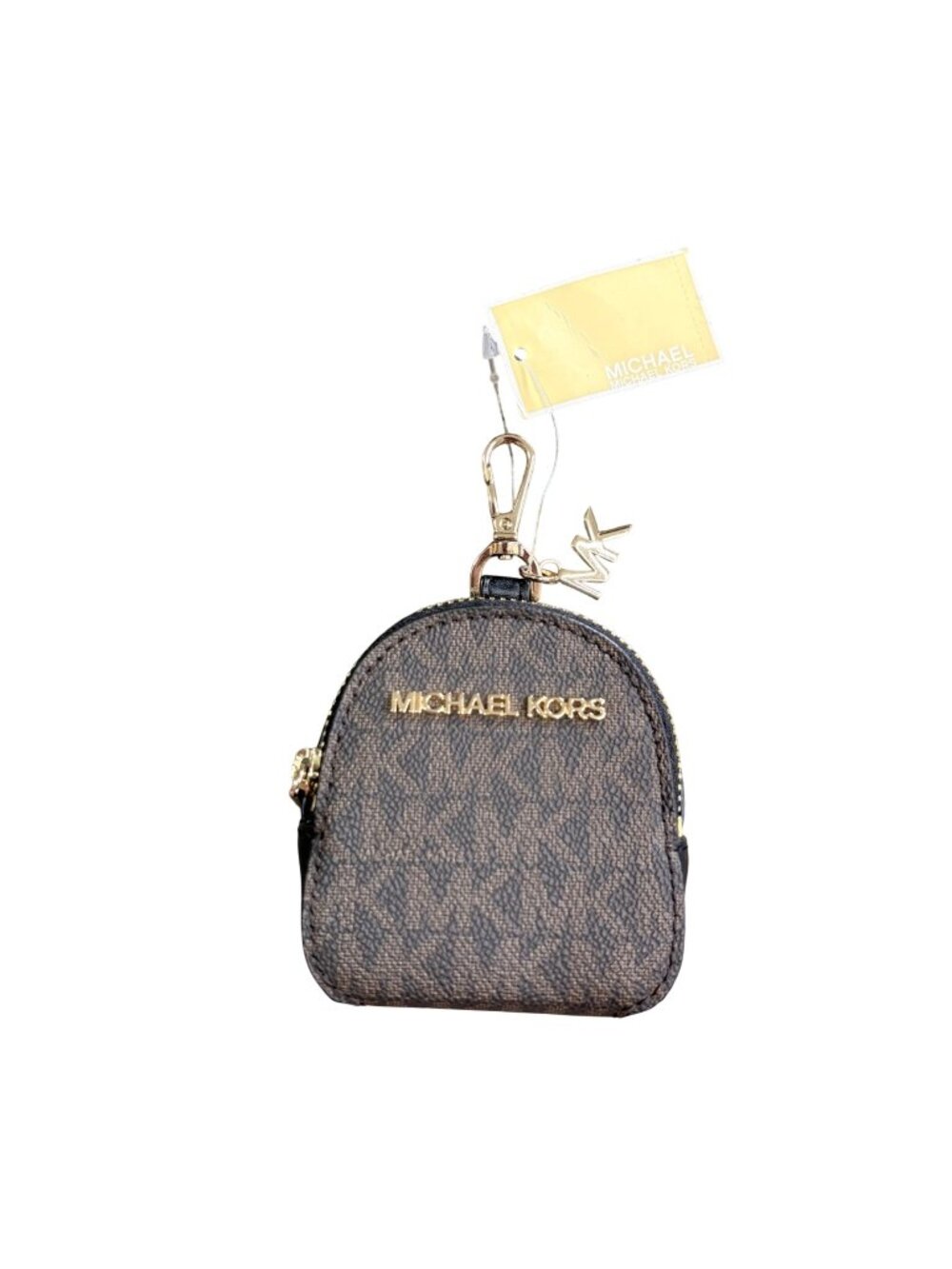 NEW Michael Kors Jet Set Travel XS Backpack Charm Keychain Brown/Black Gold